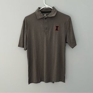 Colosseum University of Illinois Fighting Illini Polo Mens S Gray Embroidered